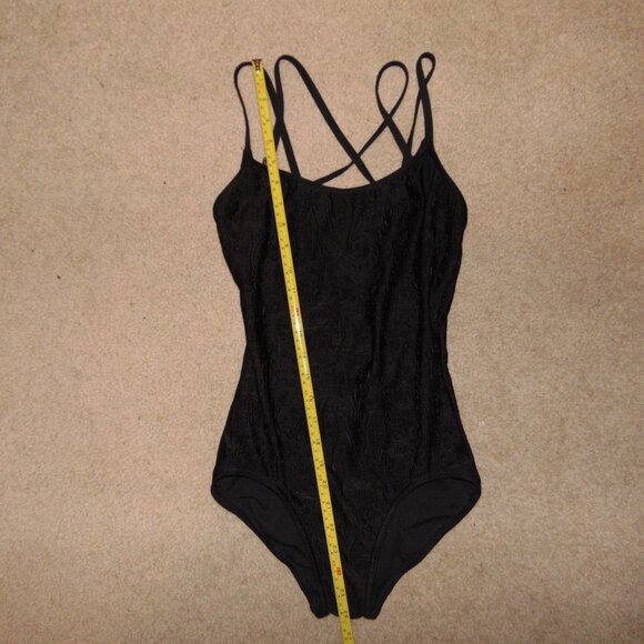 Capezio Black on Black Adjustable Leotard M - Picture 6 of 7